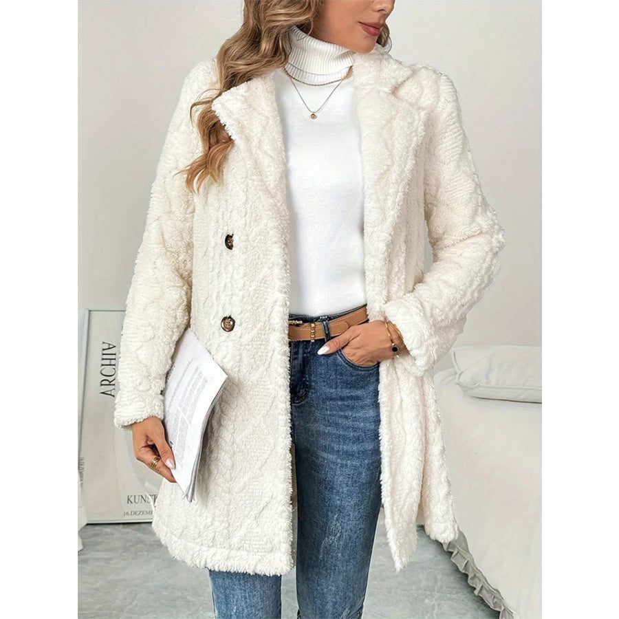 Fleece Double-Breasted Longline Coat Apparel and Accessories