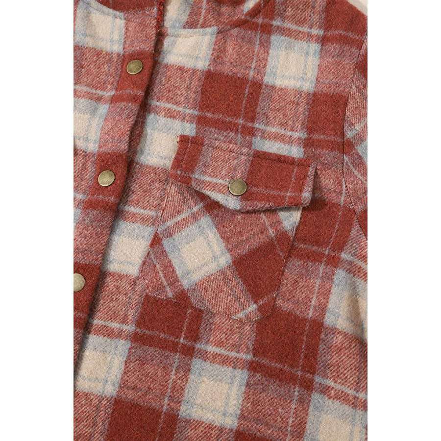 Fleece Lined Plaid Hooded Jacket Apparel and Accessories