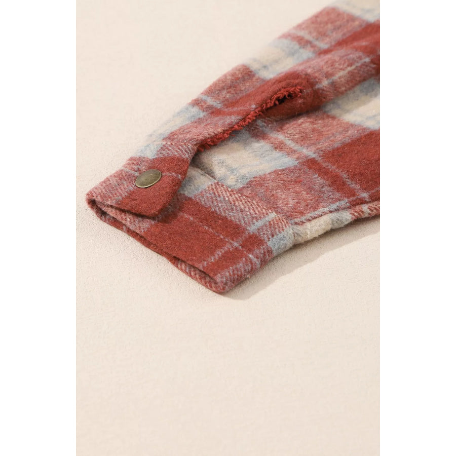 Fleece Lined Plaid Hooded Jacket Apparel and Accessories