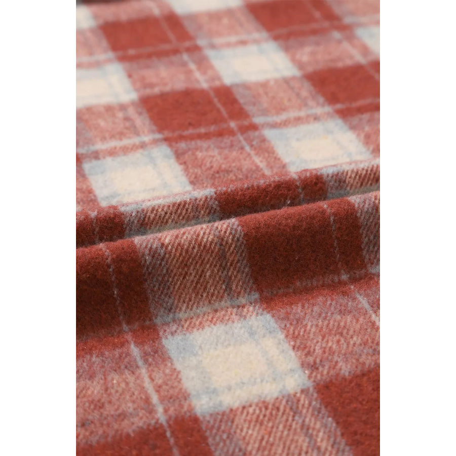 Fleece Lined Plaid Hooded Jacket Apparel and Accessories