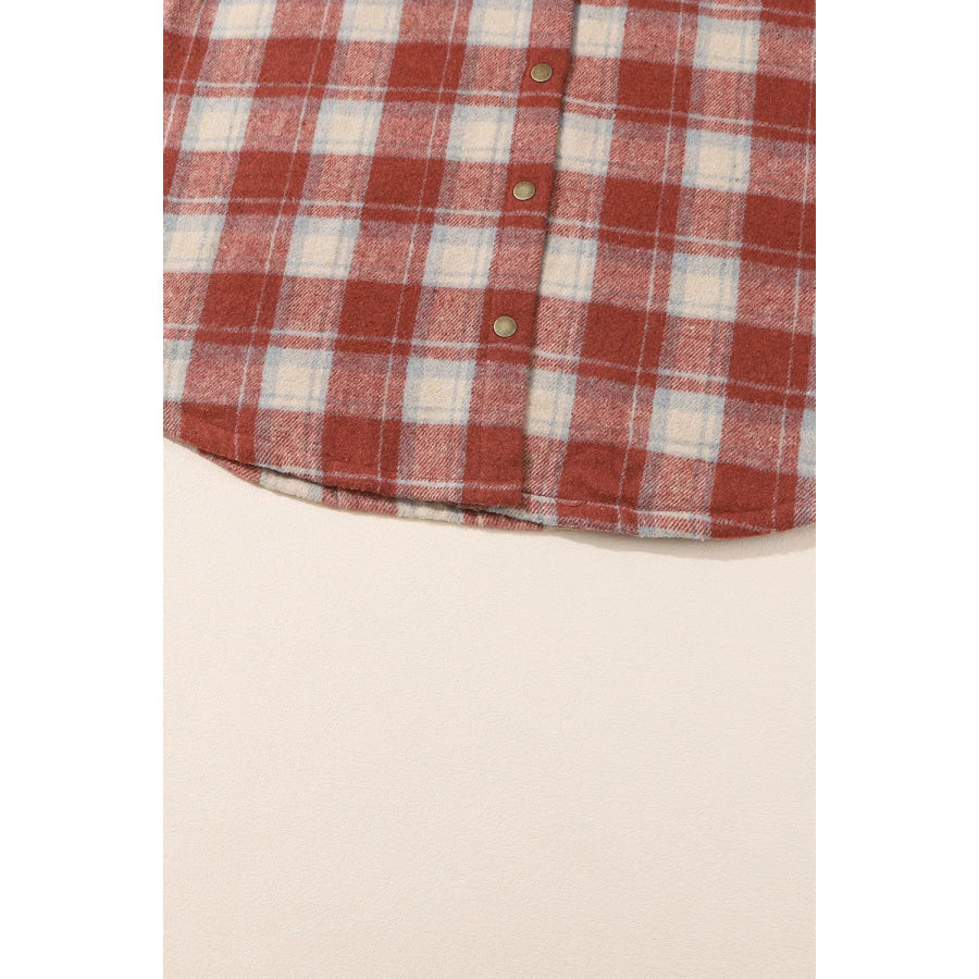 Fleece Lined Plaid Hooded Jacket Apparel and Accessories