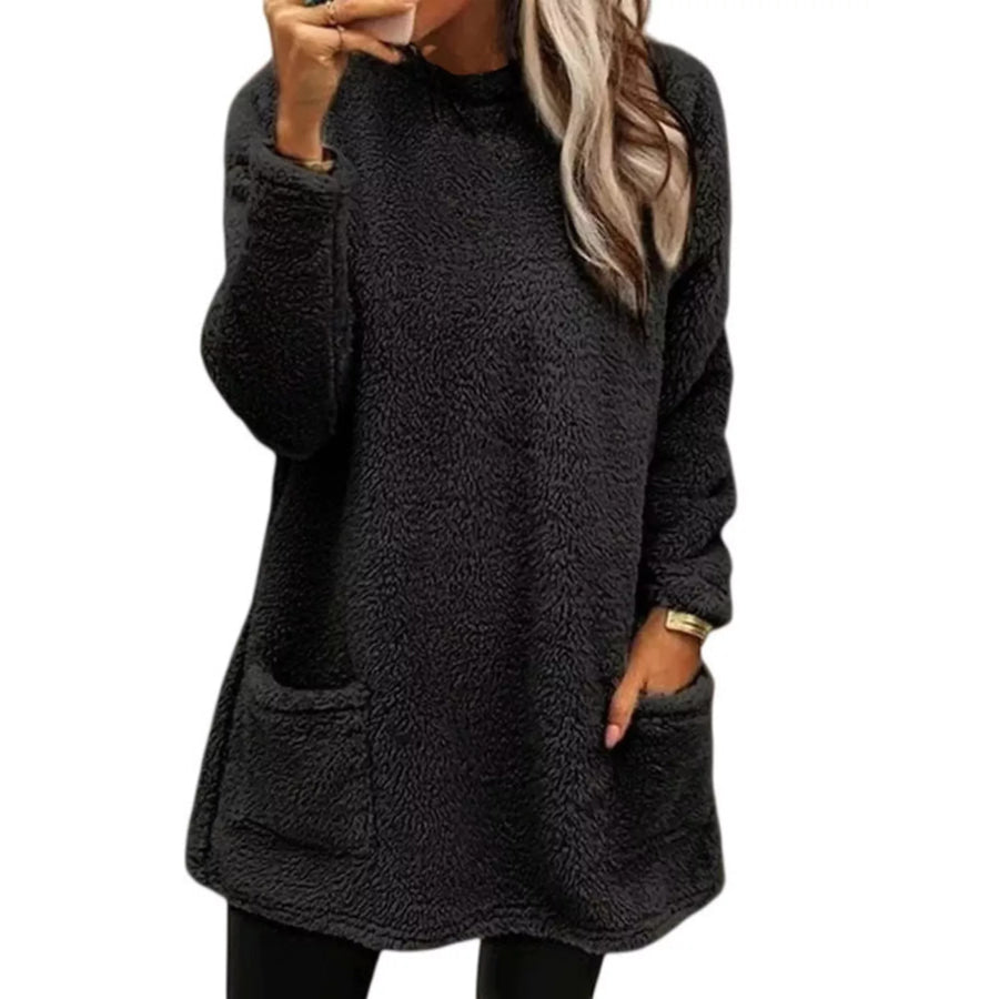 Fleece Long Sleeve Sweatshirt Black / S Apparel and Accessories