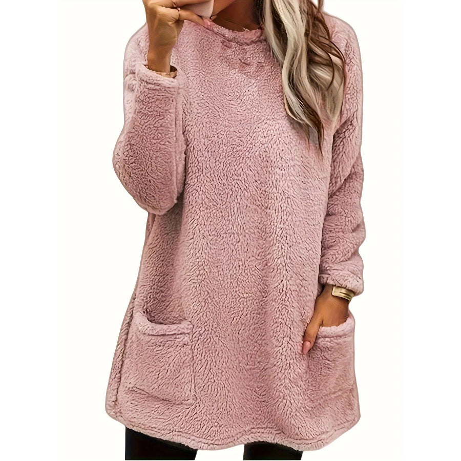 Fleece Long Sleeve Sweatshirt Pink / S Apparel and Accessories