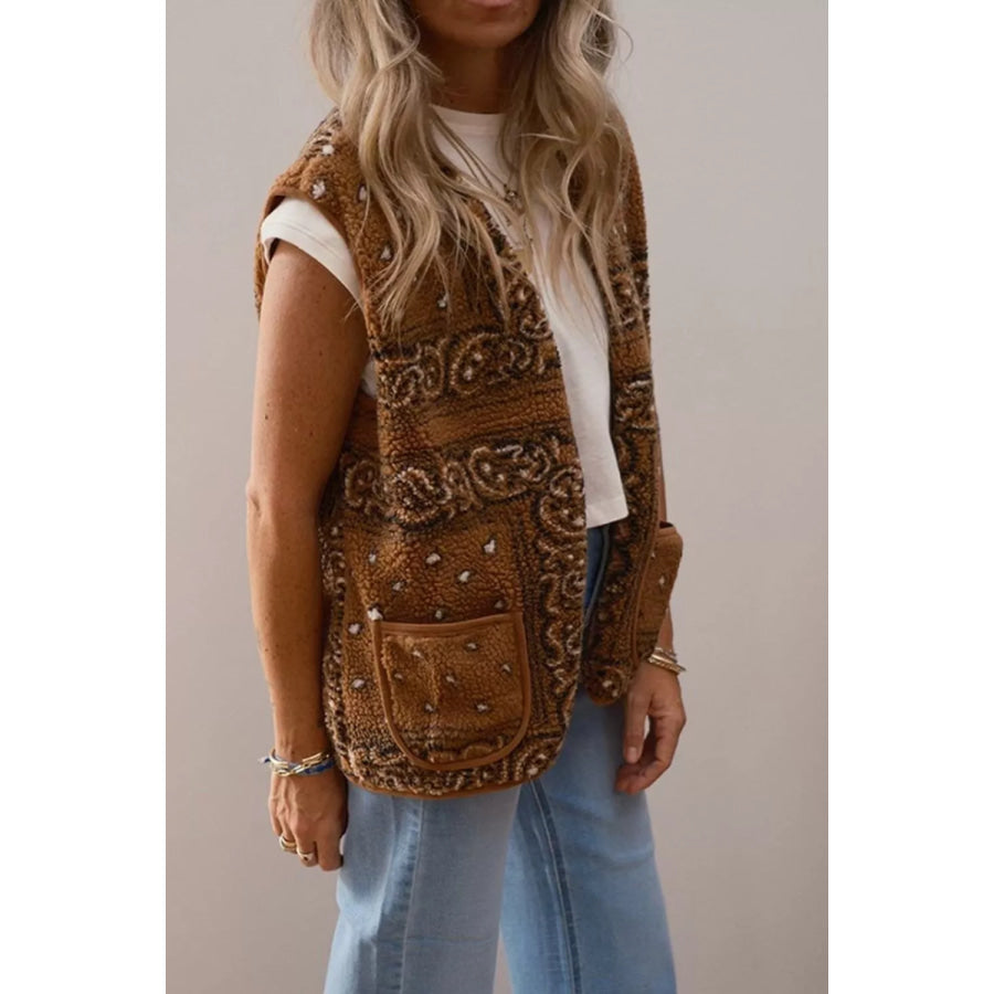 Fleece Open Front Vest Coat Apparel and Accessories