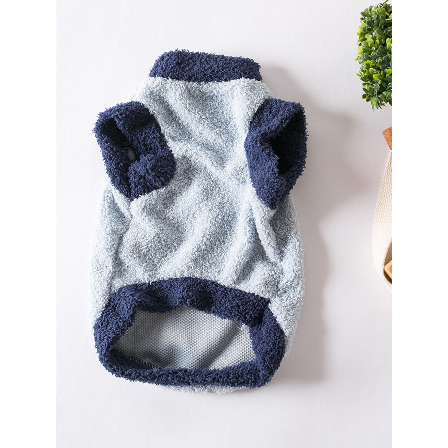 Fleece Pet Sweater with Button Decor Sky Blue / XS Apparel and Accessories