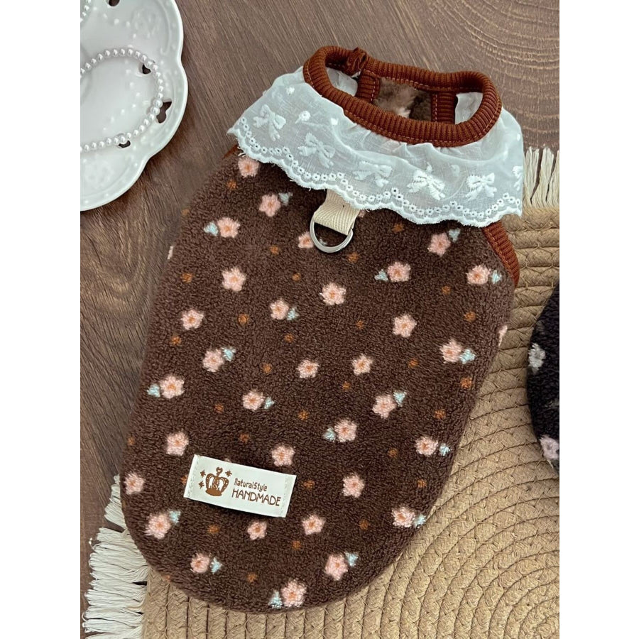 Fleece Pet Top with Lace Collar Apparel and Accessories