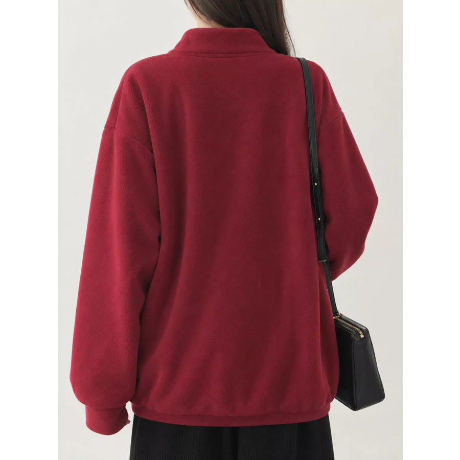 Fleece Stand-Collar Zip-Up Jacket Apparel and Accessories