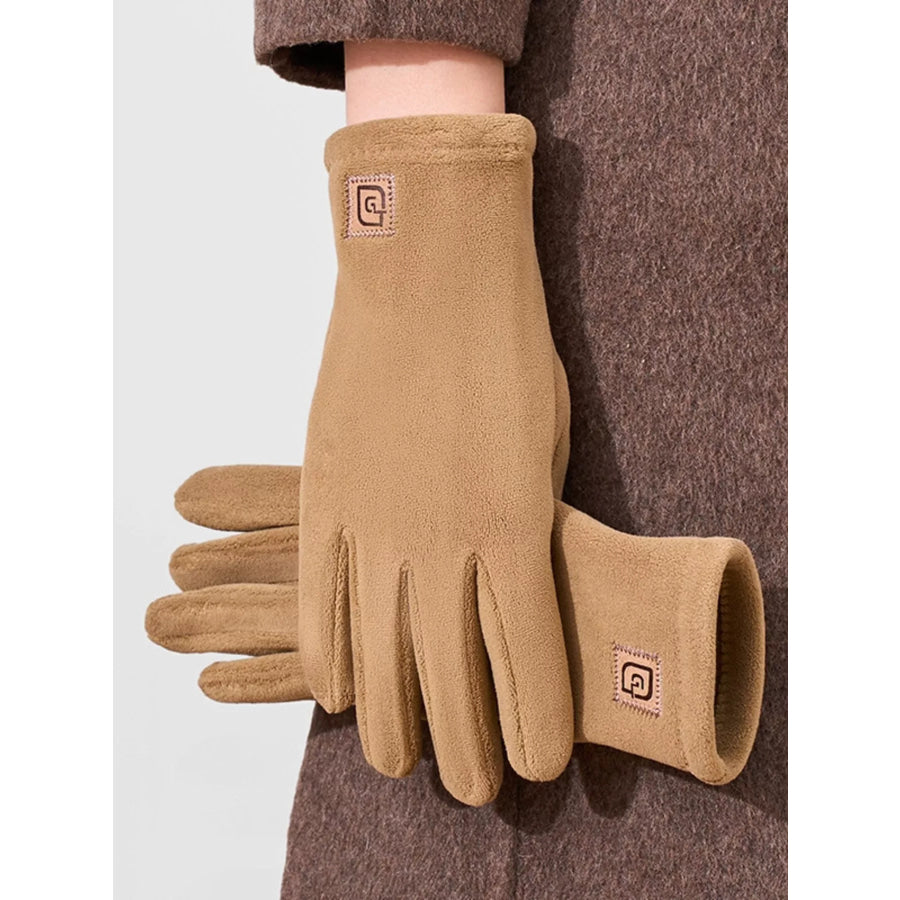 Fleece Touchscreen Gloves Camel / One Size Apparel and Accessories