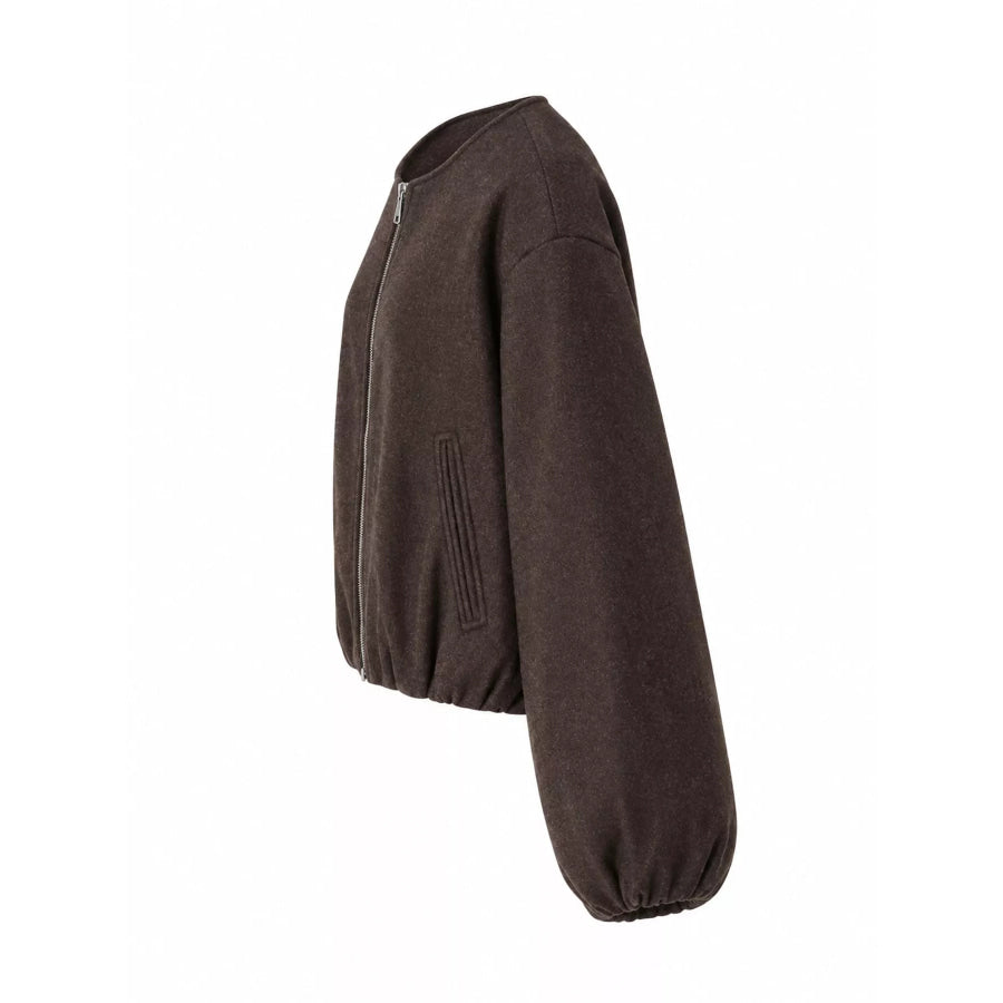 Fleece Zip-Up Cropped Jacket Apparel and Accessories