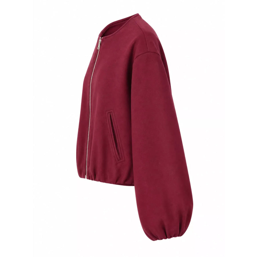 Fleece Zip-Up Cropped Jacket Apparel and Accessories