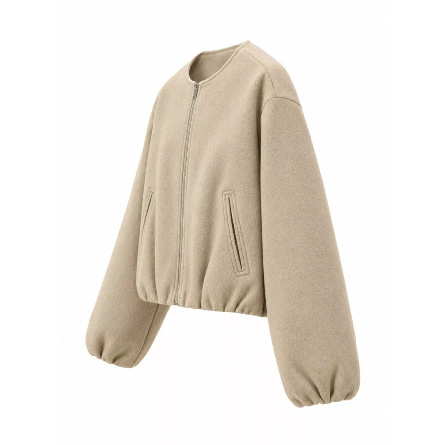 Fleece Zip-Up Cropped Jacket Apparel and Accessories