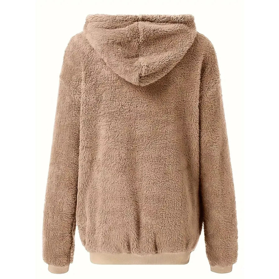 Fleece Zip-Up Drawstring Outerwear Apparel and Accessories