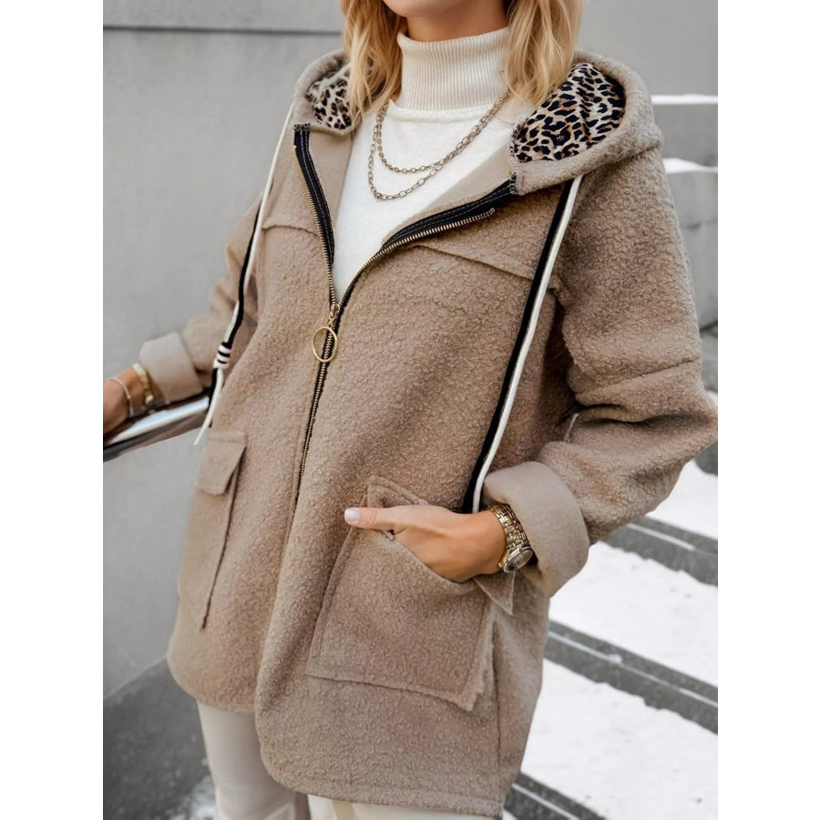 Fleece Zip Up Hooded Outerwear Apparel and Accessories