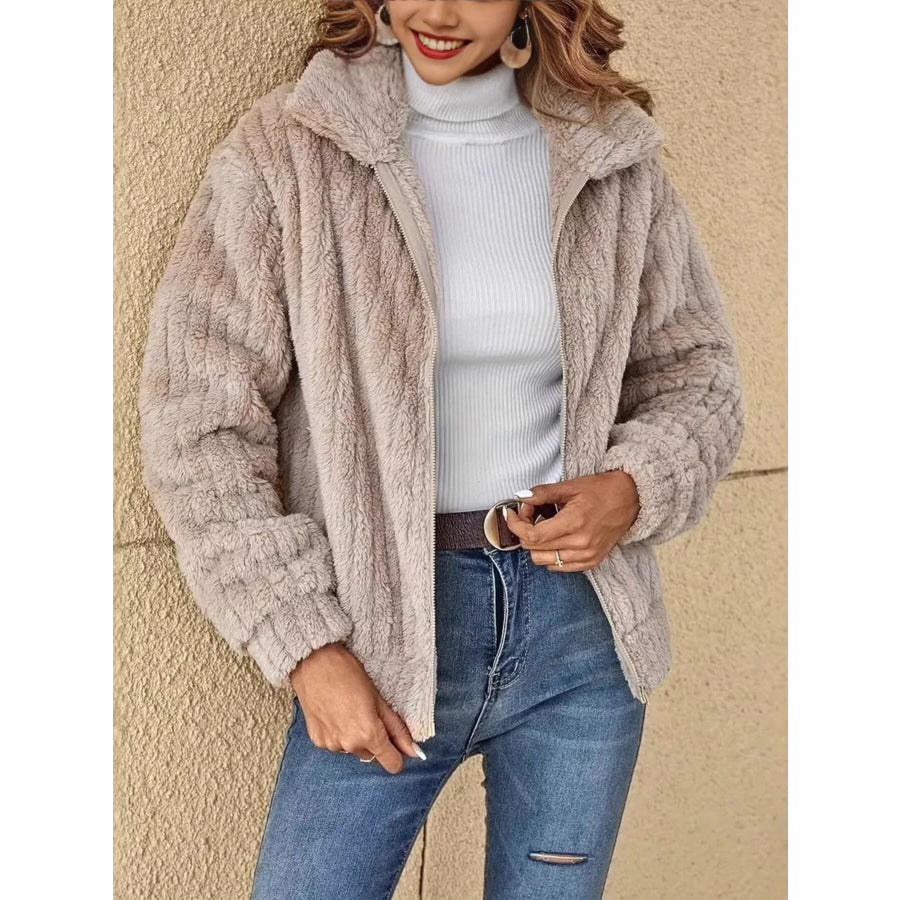 Fleece Zip-Up Outerwear Apparel and Accessories