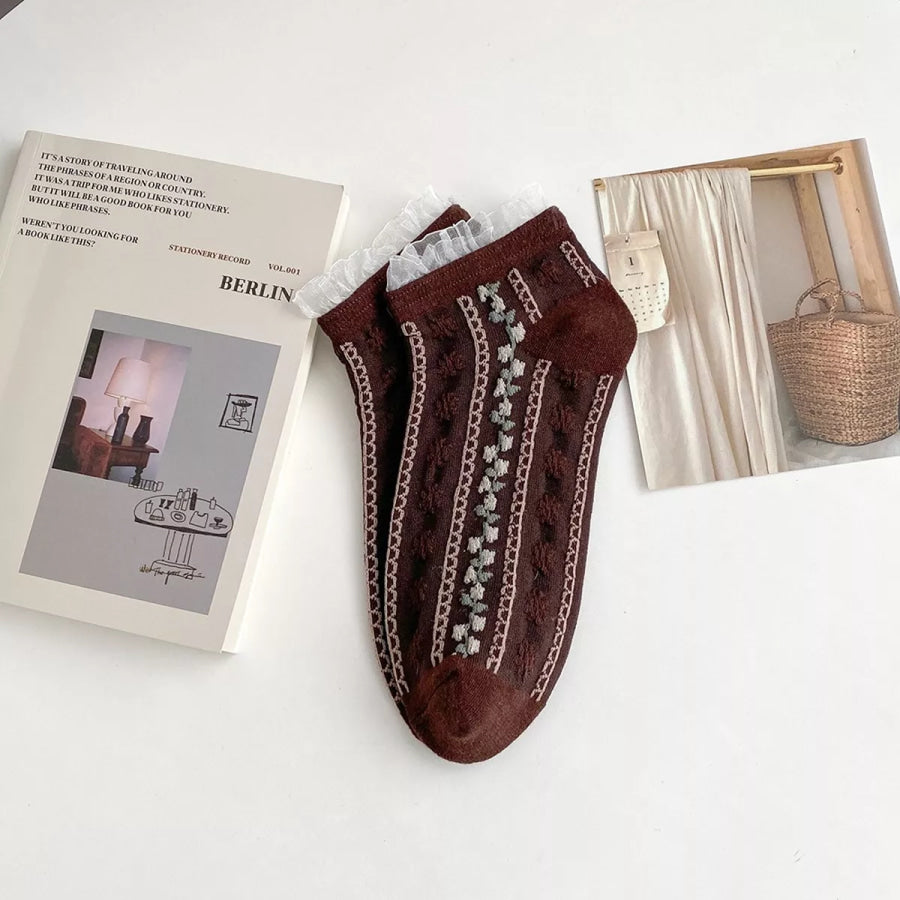 Floral Ankle Socks Apparel and Accessories