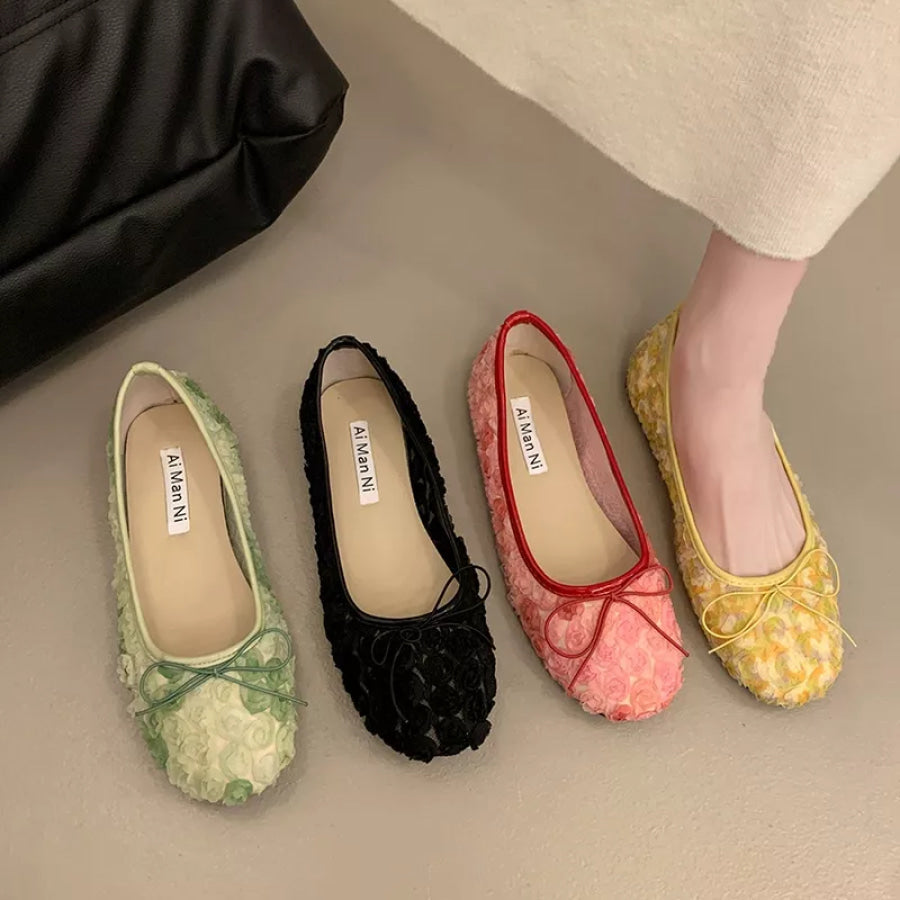 Floral Bow Slip-Ons Apparel and Accessories