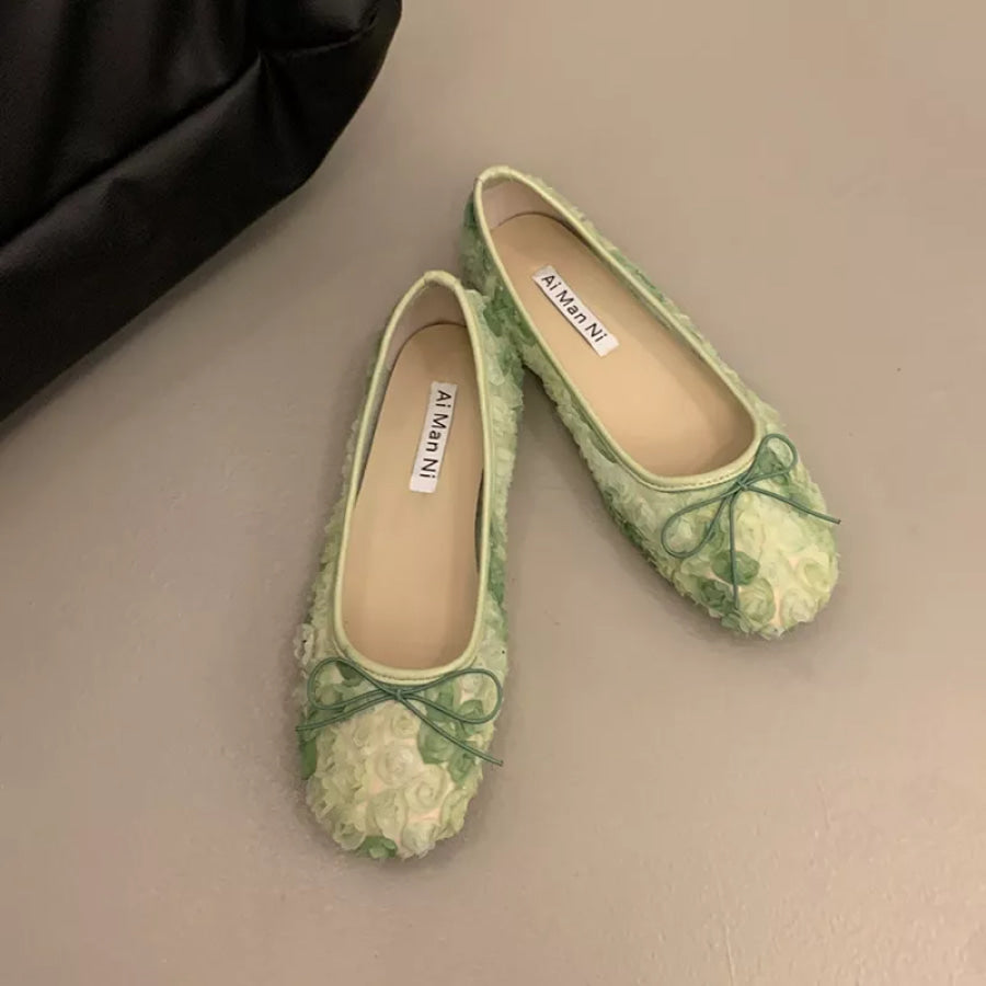 Floral Bow Slip-Ons Apparel and Accessories