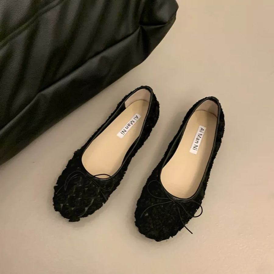 Floral Bow Slip-Ons Apparel and Accessories