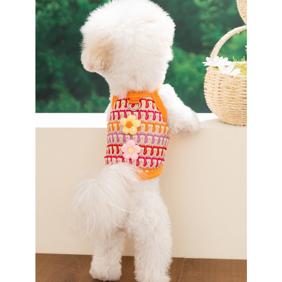Floral Breathable Pet Top Tangerine / XS Apparel and Accessories