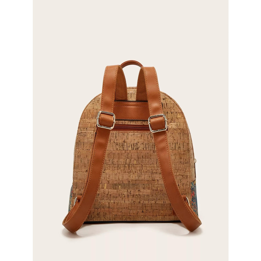 Floral Butterfly Print Backpack Bag Camel / ONESIZE Apparel and Accessories
