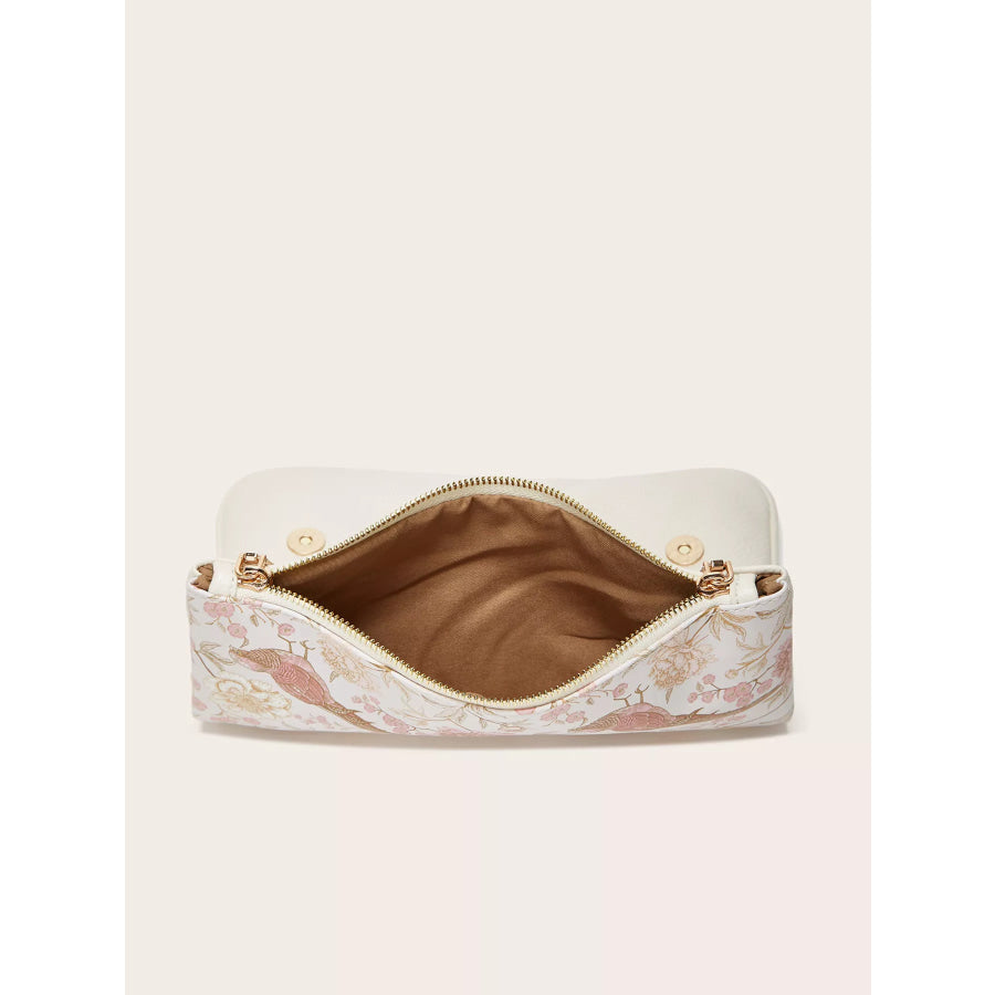 Floral Chain Shoulder Bag Blush Pink / ONESIZE Apparel and Accessories