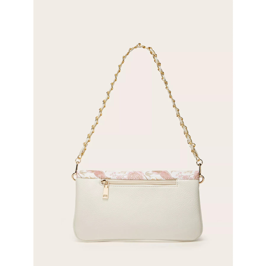 Floral Chain Shoulder Bag Blush Pink / ONESIZE Apparel and Accessories