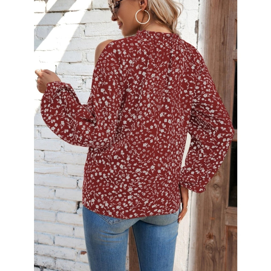 Floral Cold-Shoulder Blouse