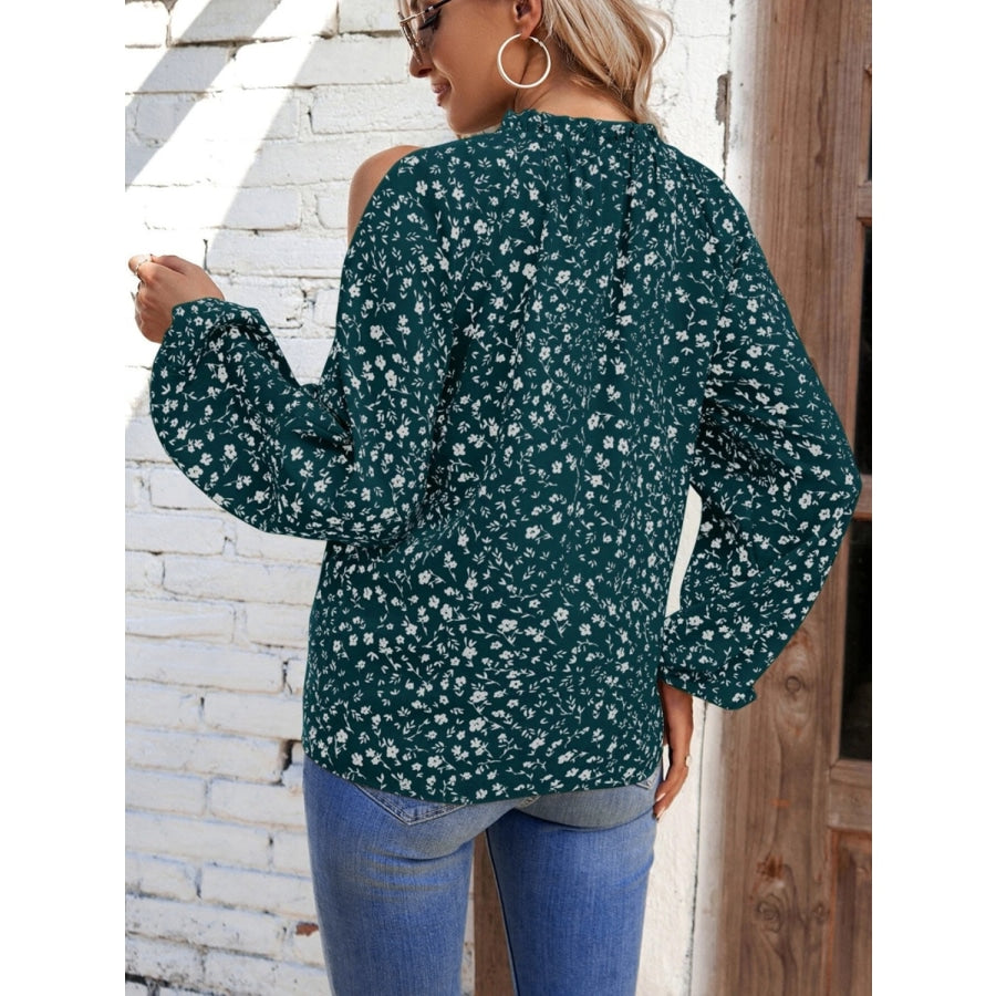 Floral Cold-Shoulder Blouse