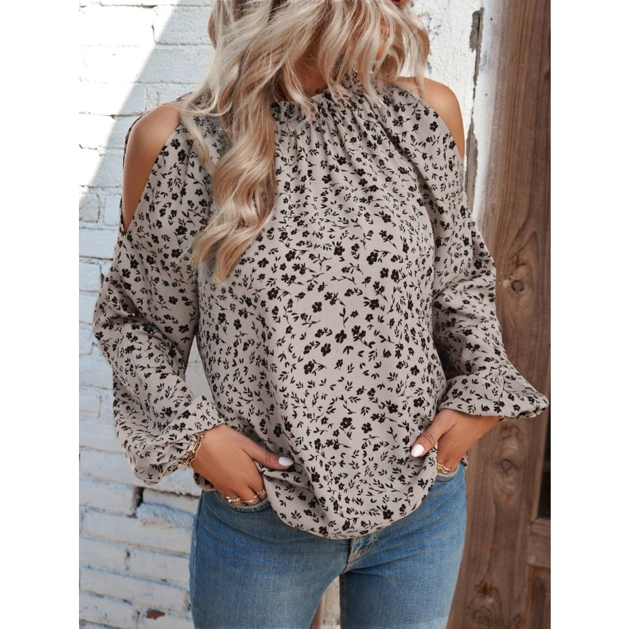 Floral Cold-Shoulder Blouse