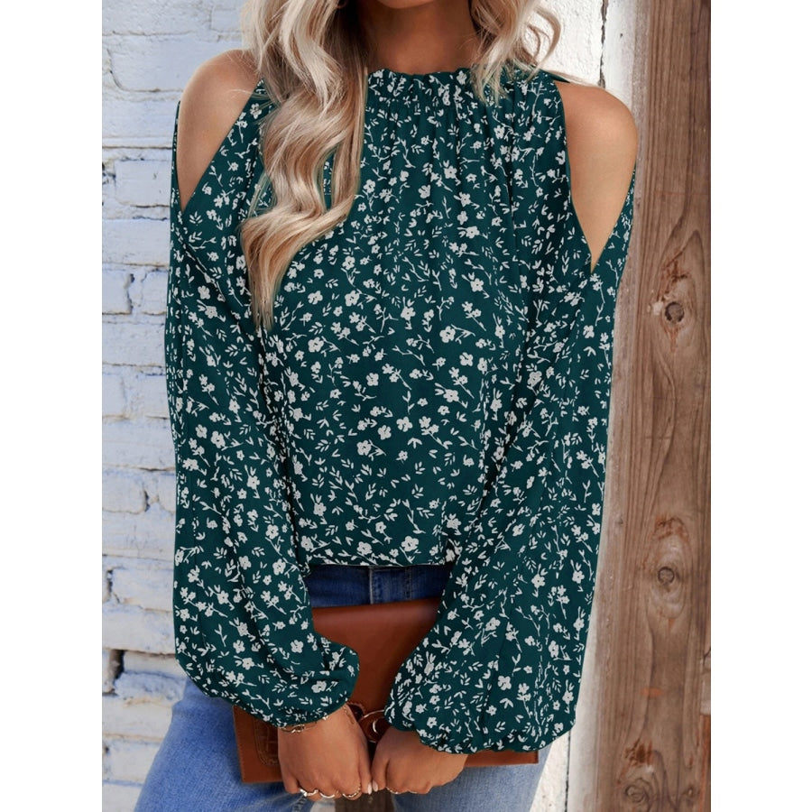 Floral Cold-Shoulder Blouse