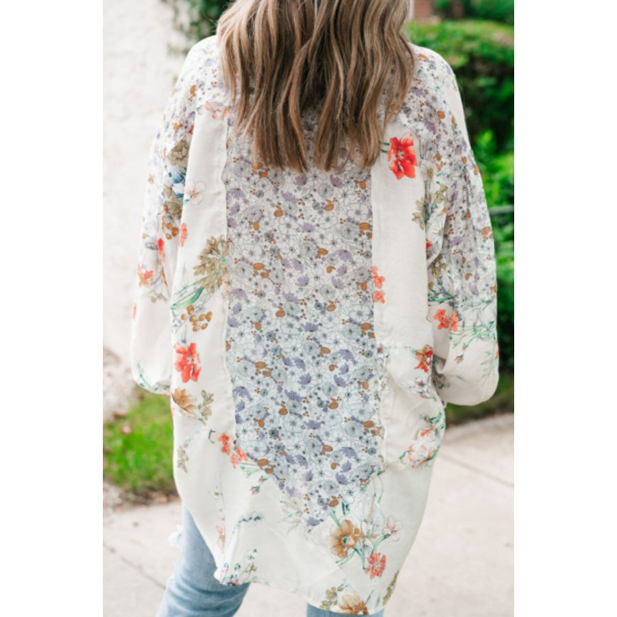 Floral Collared Neck Long Sleeve Shirt Apparel and Accessories