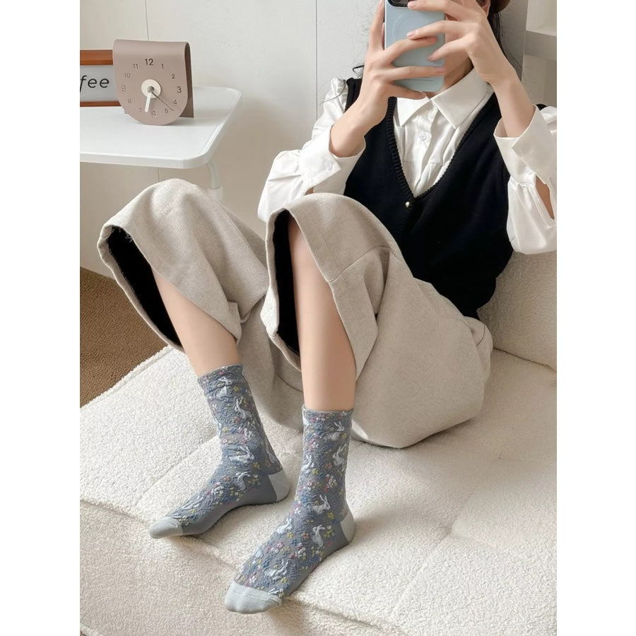 Floral Cotton Socks Apparel and Accessories