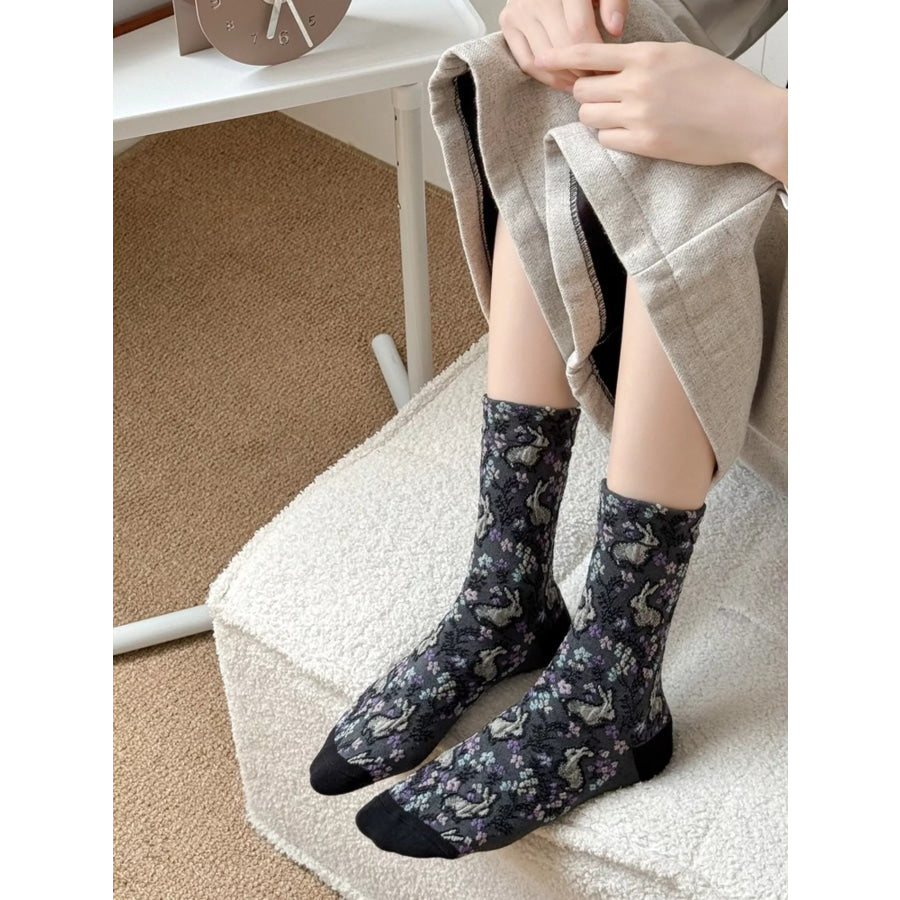 Floral Cotton Socks Apparel and Accessories