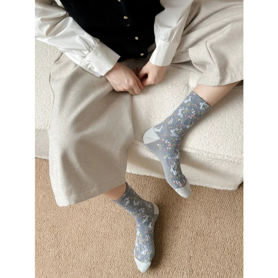 Floral Cotton Socks Apparel and Accessories