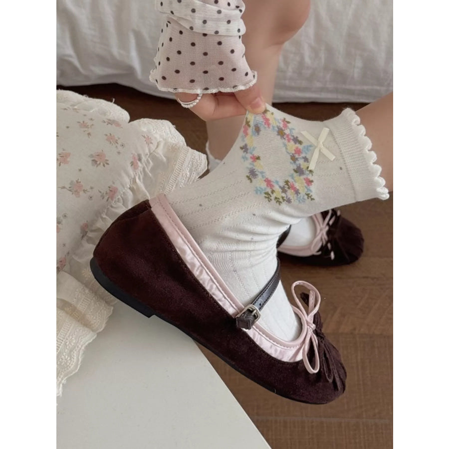 Floral Crew Socks Apparel and Accessories
