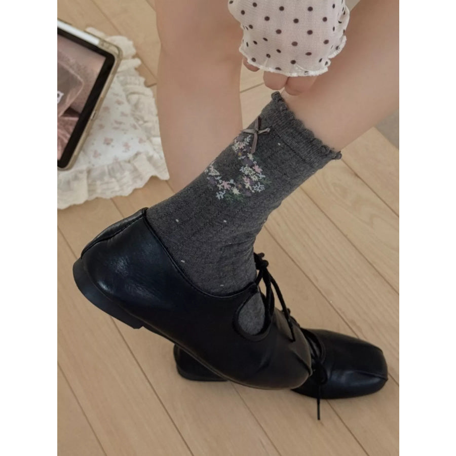 Floral Crew Socks Apparel and Accessories