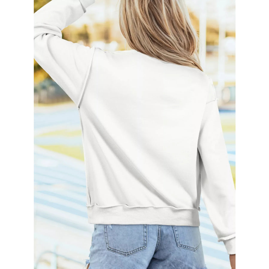 Floral Cross Printed Mock Neck Pullover Sweatshirt Apparel and Accessories