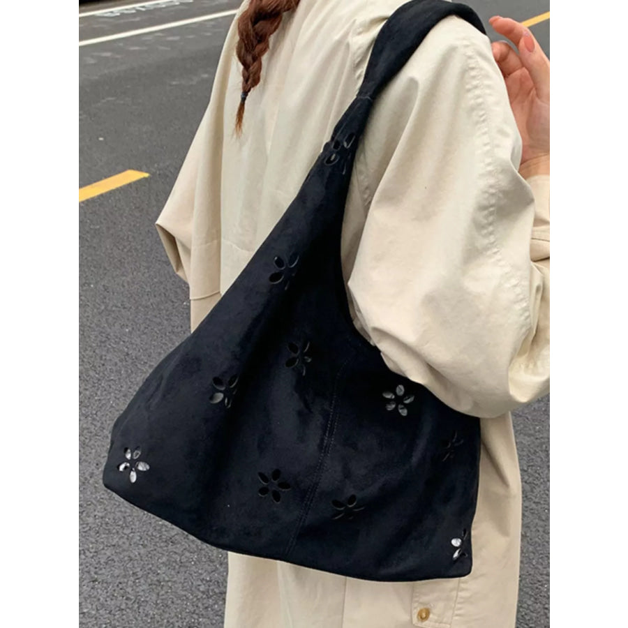 Floral Cut-out Hobo Shoulder Bag Apparel and Accessories