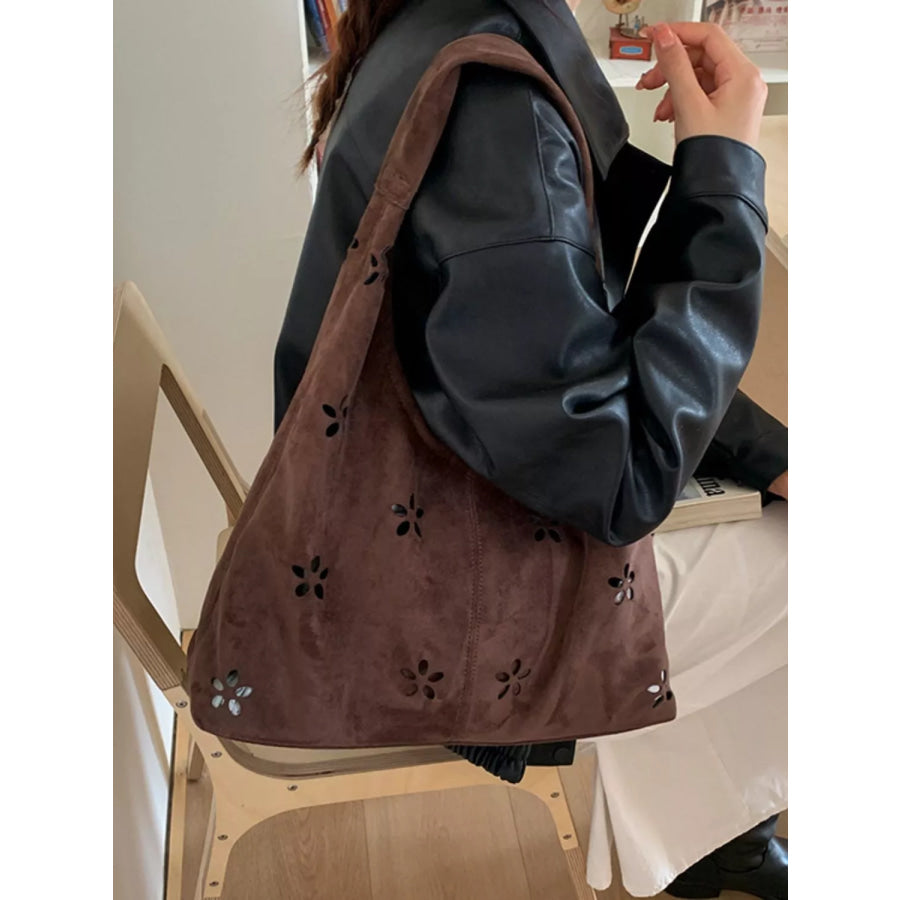 Floral Cut-out Hobo Shoulder Bag Apparel and Accessories