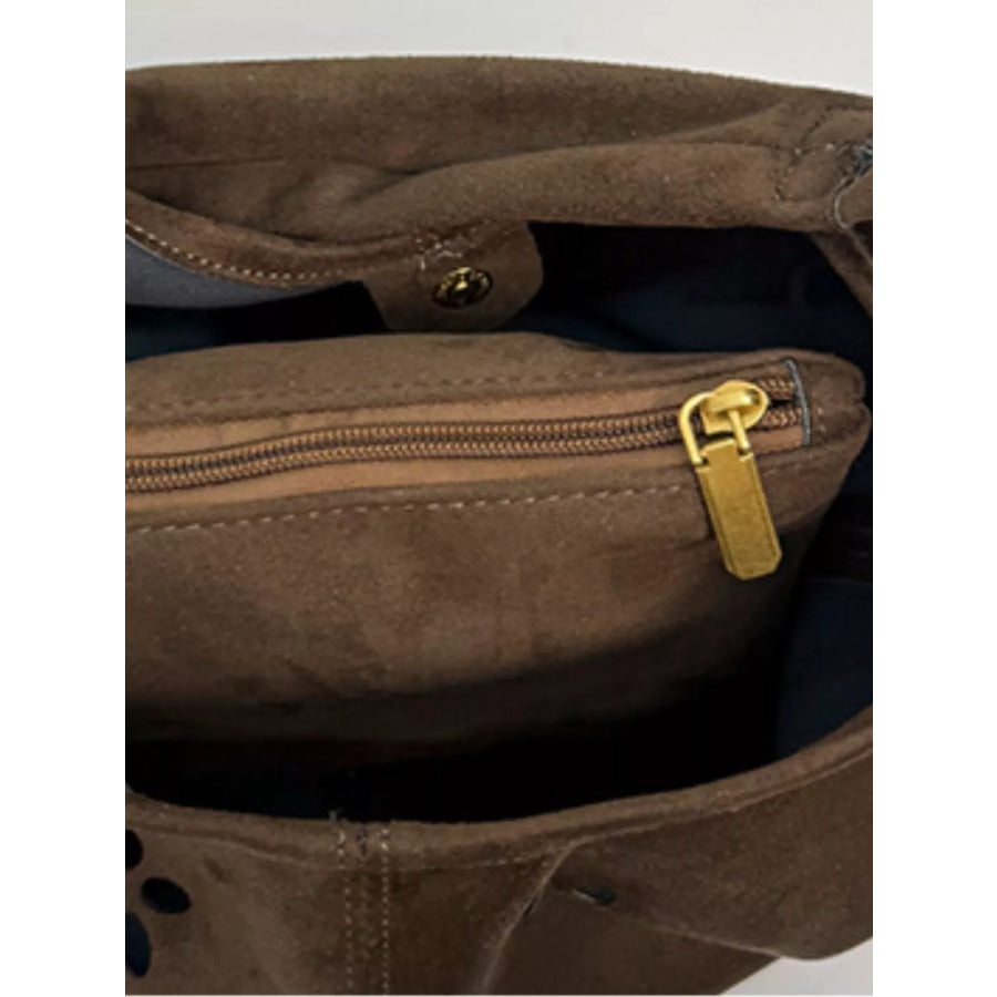 Floral Cut-out Hobo Shoulder Bag Apparel and Accessories