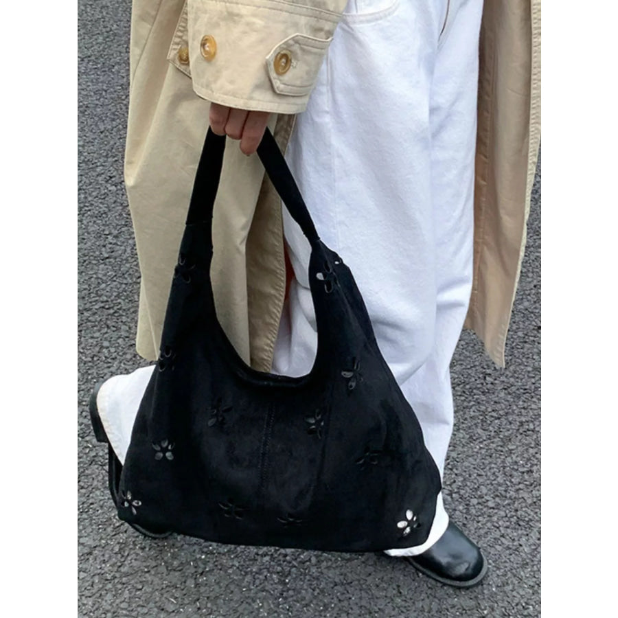 Floral Cut-out Hobo Shoulder Bag Apparel and Accessories