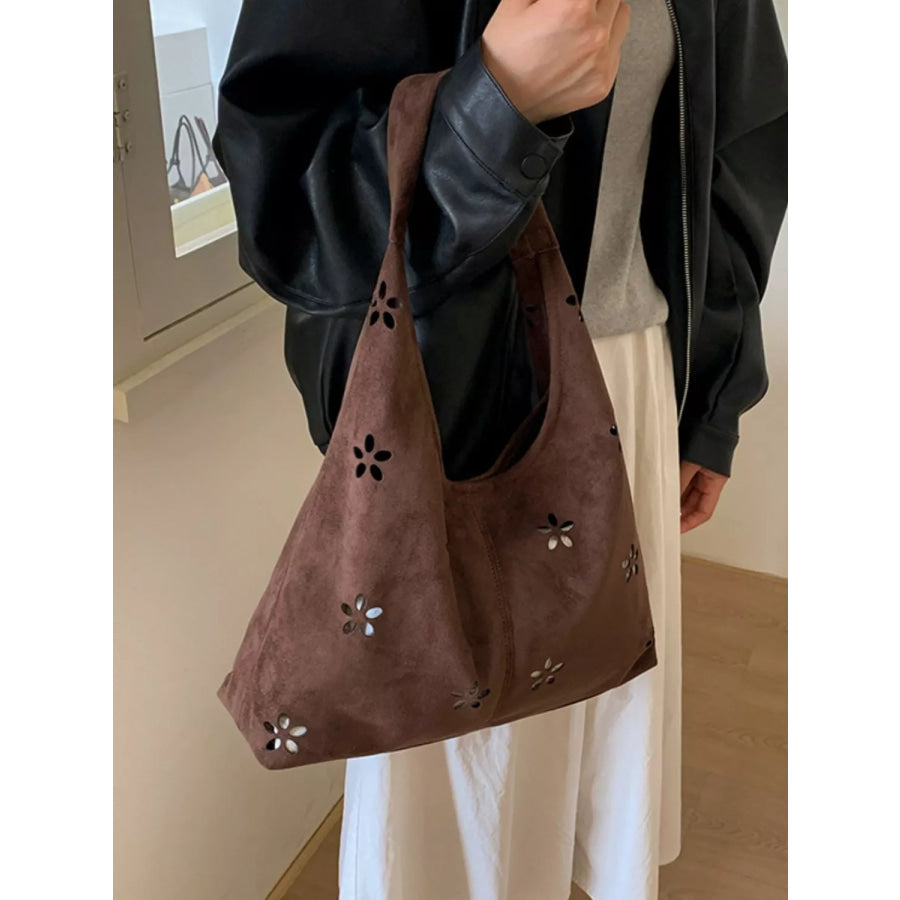 Floral Cut-out Hobo Shoulder Bag Apparel and Accessories