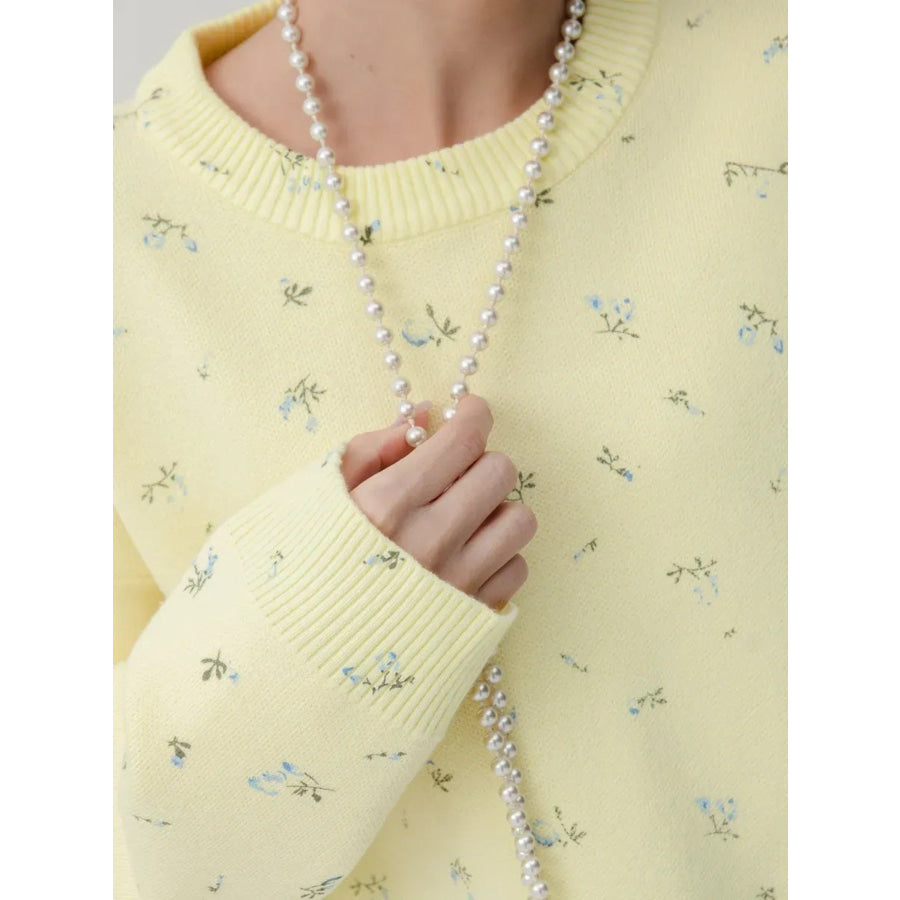 Floral Dropped Shoulder Oversized Sweater Apparel and Accessories