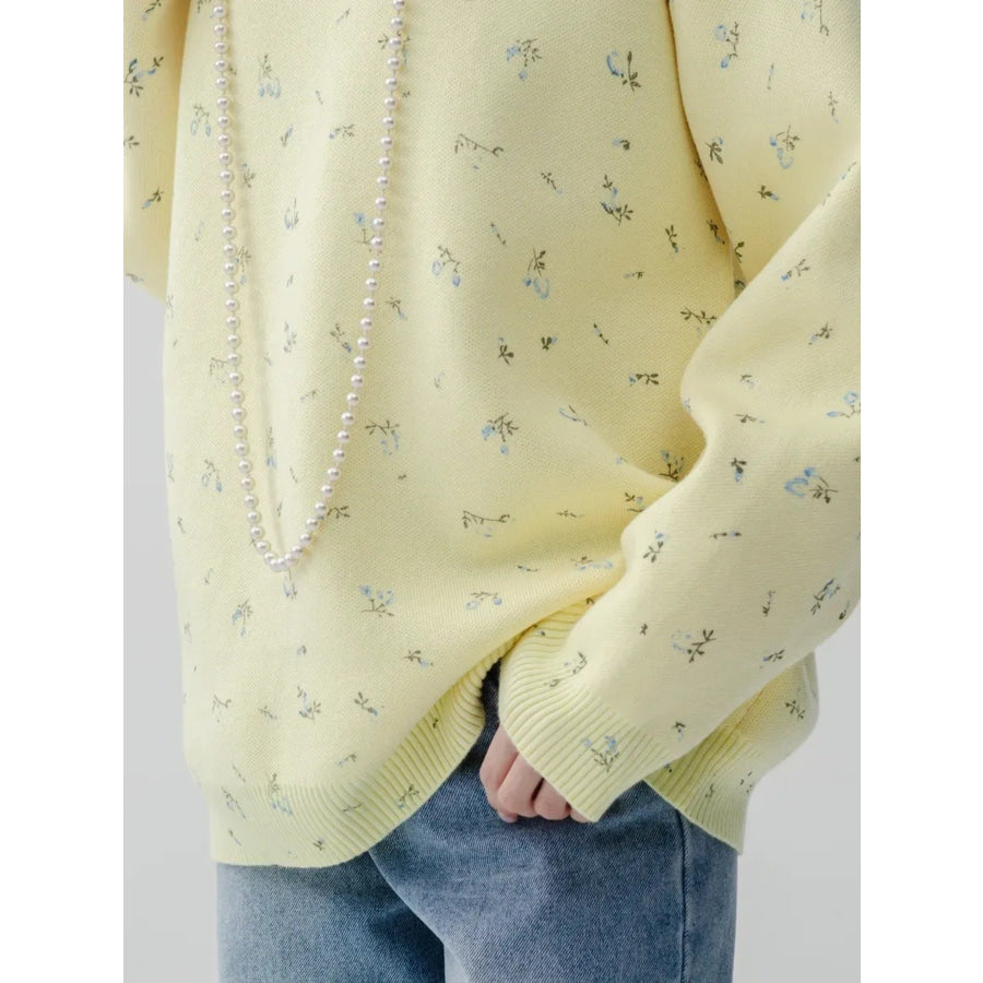 Floral Dropped Shoulder Oversized Sweater Apparel and Accessories