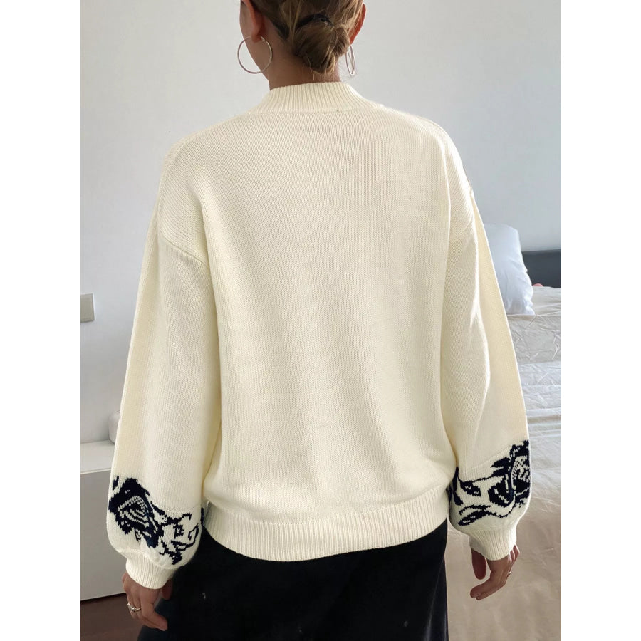 Floral Dropped Shoulder Sweater Apparel and Accessories
