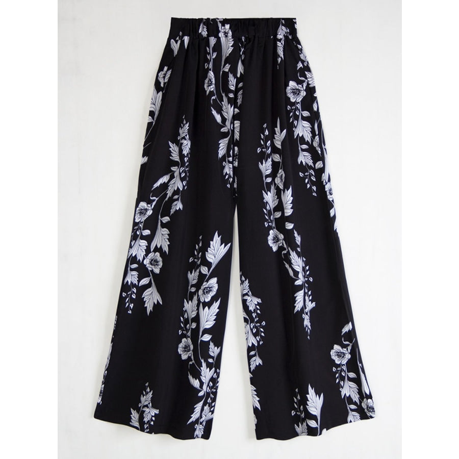 Floral Elastic Waist Culottes