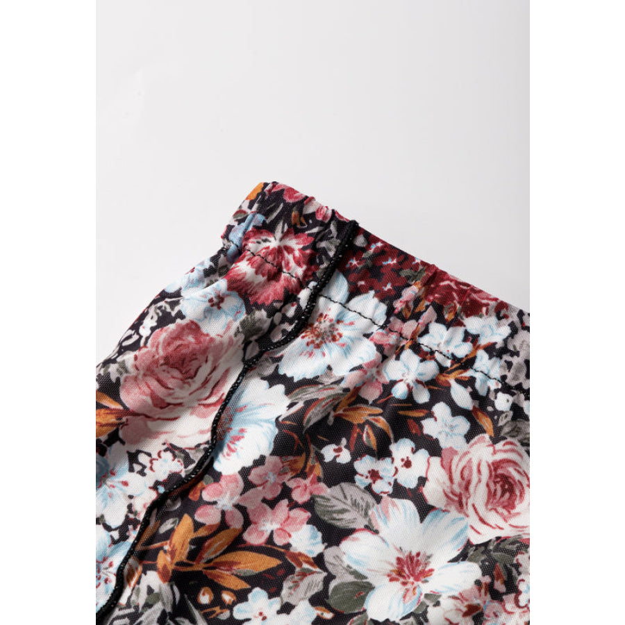 Floral Elastic Waist Maxi Skirt Apparel and Accessories