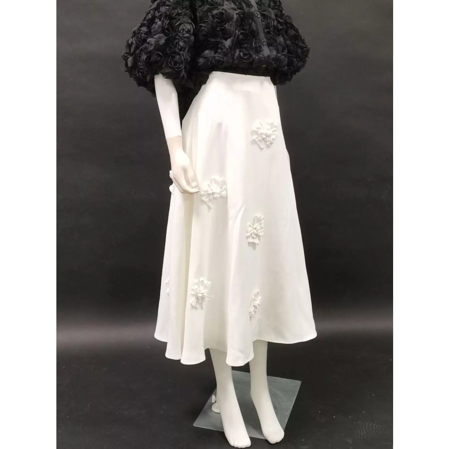 Floral Embellished Midi Skirt Apparel and Accessories
