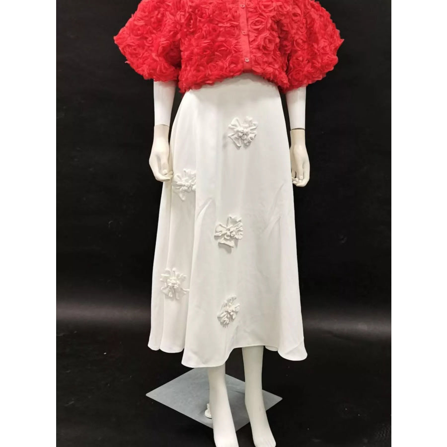 Floral Embellished Midi Skirt Apparel and Accessories