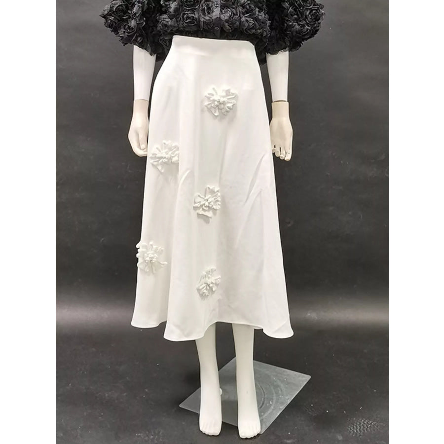 Floral Embellished Midi Skirt Apparel and Accessories